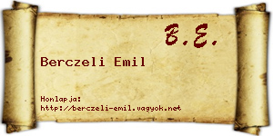 Berczeli Emil névjegykártya